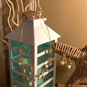 Pink crystal jewelry set